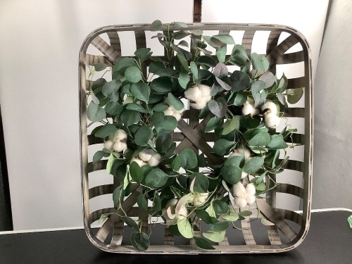 Basket With Decorative Foliage, Appears New - Lot 201