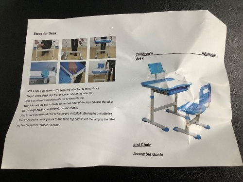 Adjustable Childrens Desk, Ecommerce Return - Lot 242
