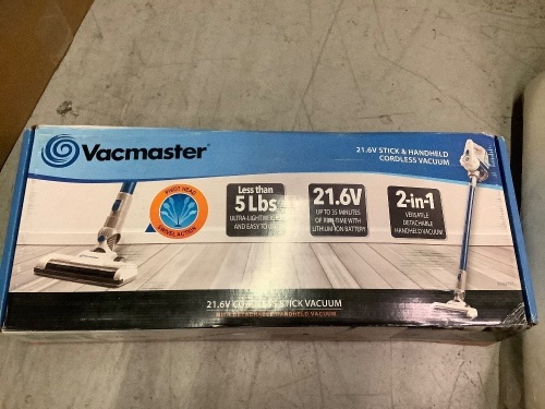 Vacmaster 21.6 Stick and Handheld Cordless Vacuum, Untested, Appears New - Lot 301