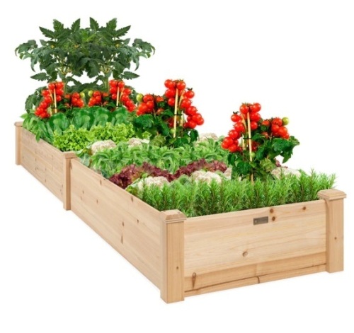 8x2ft Wooden Raised Garden Bed Planter for Garden, Lawn, Yard, Appears New - Lot 342