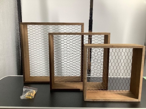 Set of 3 Chickenwire Decorative Shelves, Appears New - Lot 299