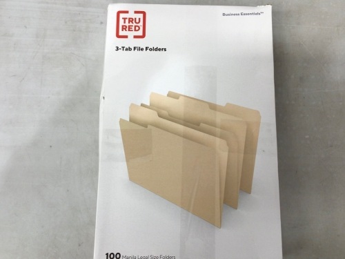 TruRed 3 Tab File Folders, E-Comm Return - Lot 595
