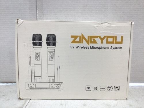 Zingyou Wireless Microphone System, Powers Up, Appears New - Lot 510