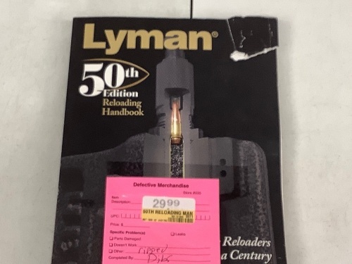 Lyman 50th Edition Reloading Handbook, E-Comm Return - Lot 556
