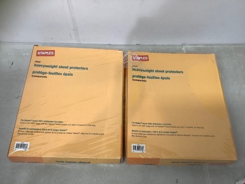 Lot of (2) Boxes Staples Clear Heavyweight Sheet Protectors, E-Comm Return - Lot 209