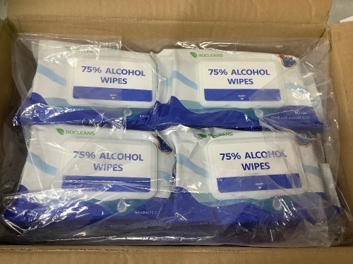 Box of Hocleans Alcohol Wipes, E-Comm Return - Lot 354