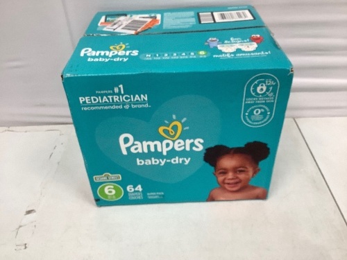 Pampers Size 6 Diapers, 64 Pack, New - Lot 90