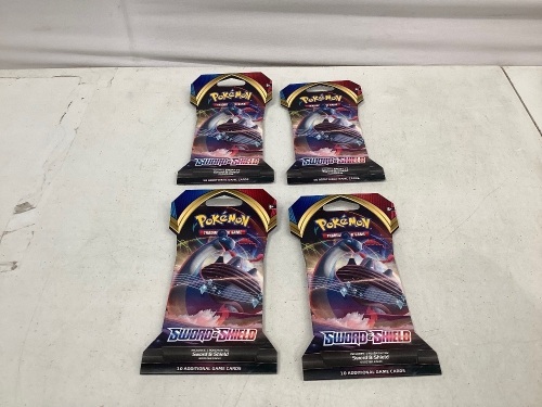 Lot of (4) Pokemon Game Cards, New - Lot 117