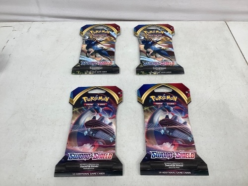 Lot of (4) Pokemon Game Cards, New - Lot 138