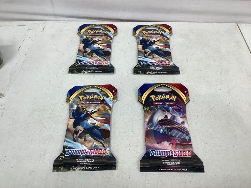 Lot of (4) Pokemon Game Cards, New - Lot 174