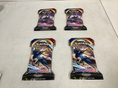 Lot of (4) Pokemon Game Cards, New - Lot 180