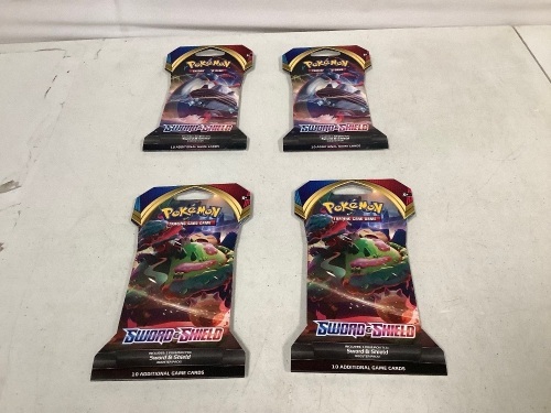 Lot of (4) Pokemon Game Cards, New - Lot 216