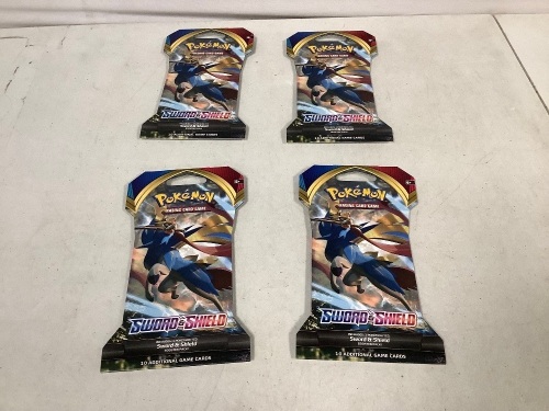 Lot of (4) Pokemon Game Cards, New - Lot 222