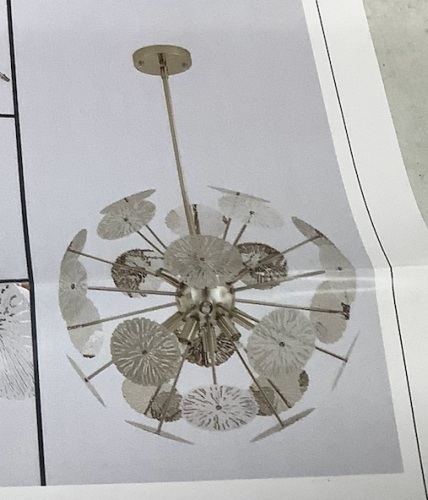 Sputnik Style Pendant Light, Untested, E-Comm Return - Lot 297