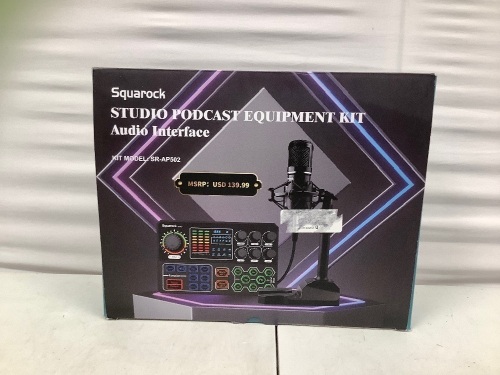 Squarock Studio Podcast Equipment Kit, Untested, E-Comm Return - Lot 219