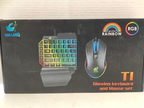 Ziyou Lang Glowing Keyboard & Mouse Set, Untested, Appears new - Lot 526