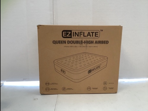EZInflate Queen Double High Airbed, Appears new - Lot 145