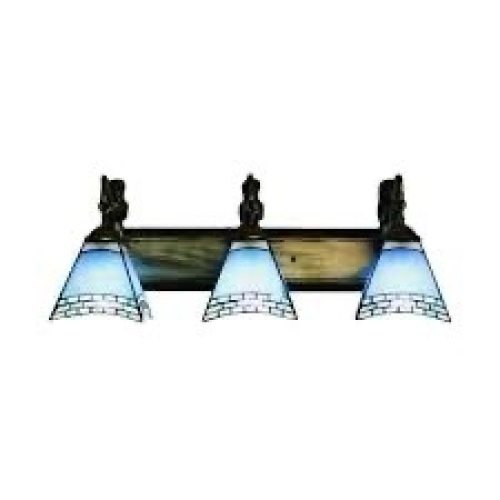 Three-light Mermaid 24 Inch Bathroom Lighting in Tiffany Stained Glass Style - Lot 1072