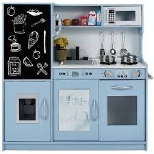 Pretend Play Kitchen Wooden Toy Set for Kids with 11 Accessories - Lot 1833