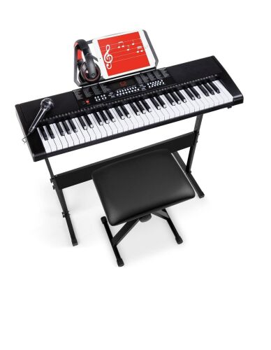 61-Key Beginner Keyboard Piano Set - Lot 1998