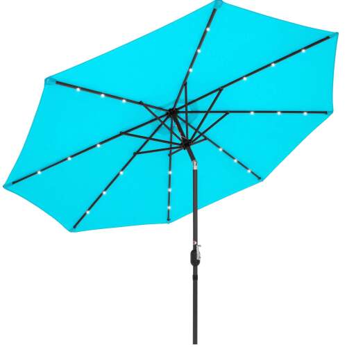 Solar LED Lighted Patio Umbrella w/ Tilt Adjustment, UV-Resistance - Lot 1999