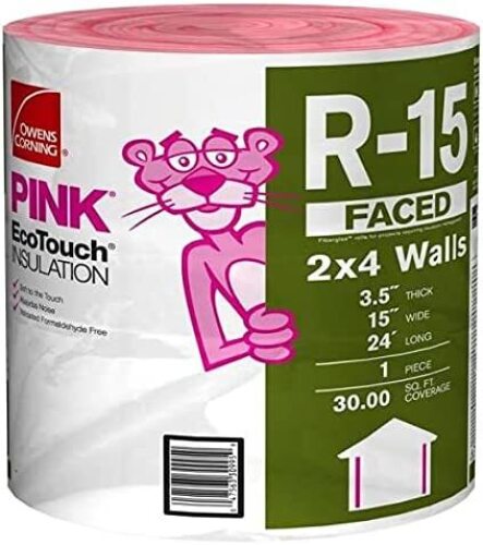 R-15 Pink Kraft Faced Fiberglass Insulation Roll 15 in. x 24 ft - Lot 2096