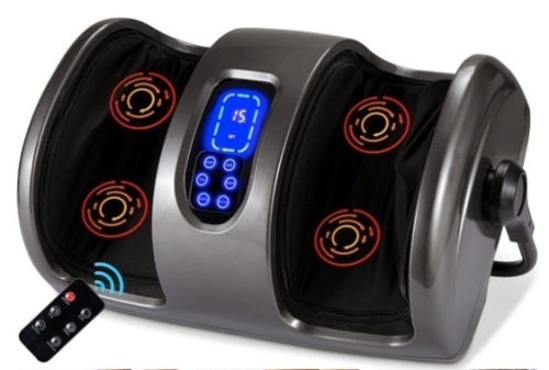 Reflexology Shiatsu Foot Massager w/ High-Intensity Rollers, Remote Control, Gray - Lot 21