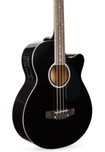 Acoustic Electric Bass Guitar w/ Equalizer, Truss Rod, Black - Lot 22