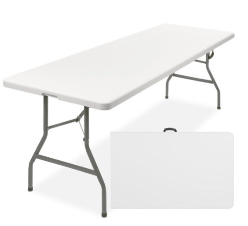 8ft Portable Folding Plastic Dining Table w/ Handle, Lock  - Lot 25