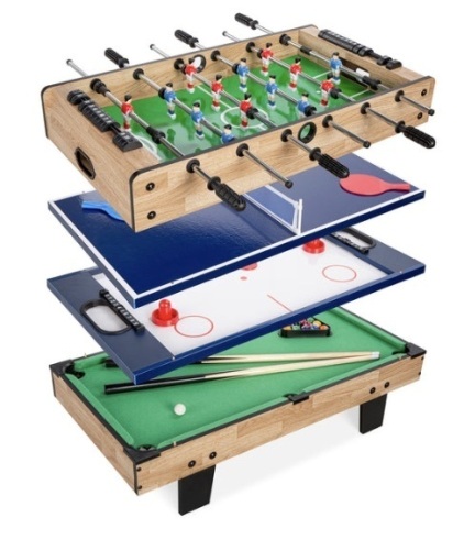 4-in-1 Multi Game Table Set w/ Air Hockey, Table Tennis, Billiards, Foosball - Lot 26