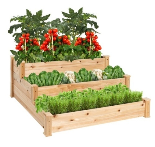 3-Tier Raised Fir Wood Garden Bed Planter - Lot 27