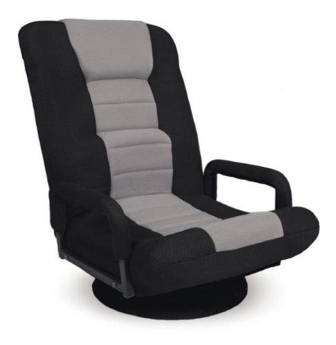 Gaming Floor Chair w/ 360-Degree Swivel, Armrest, Adjustable Backrest, Black/Gray - Lot 38