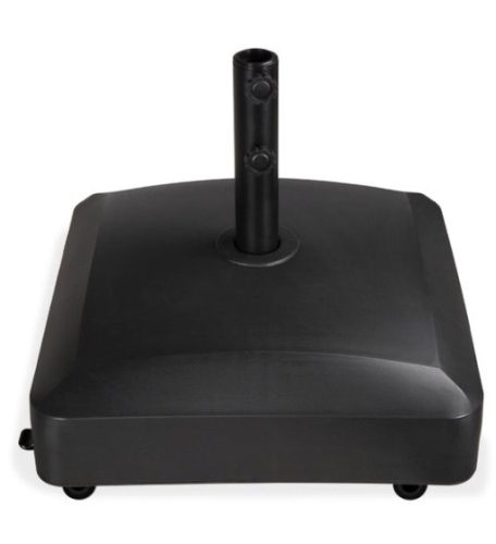 Fillable Mobile Umbrella Base Stand w/ 4 Wheels, 2 Locks, 137lb Capacity, Black - Lot 73