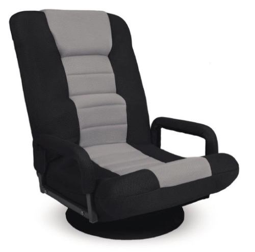 Gaming Floor Chair w/ 360-Degree Swivel, Armrest, Adjustable Backrest, Black/Gray - Lot 75