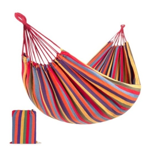 2-Person Brazilian-Style Double Hammock w/ Portable Carrying Bag, Rainbow - Lot 77