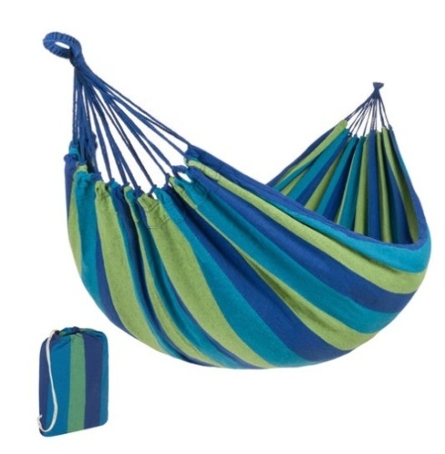 2-Person Brazilian-Style Double Hammock w/ Portable Carrying Bag, Blue - Lot 80