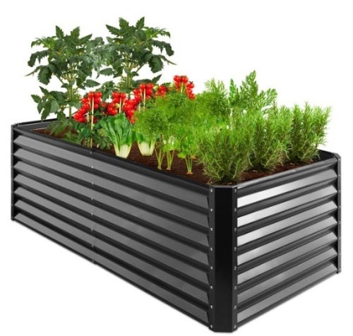 Outdoor Metal Raised Garden Bed for Vegetables, Flowers, Herbs - 6x3x2ft, Gray - Lot 99