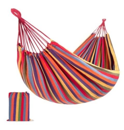 2-Person Brazilian-Style Double Hammock w/ Portable Carrying Bag, Rainbow - Lot 109