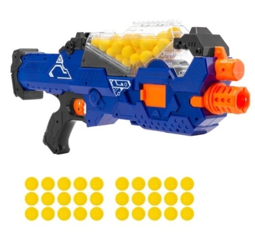 Kids Motorized Foam Ball Gun w/ Auto Feeder, 20 Balls, Distance Shooting - Lot 121