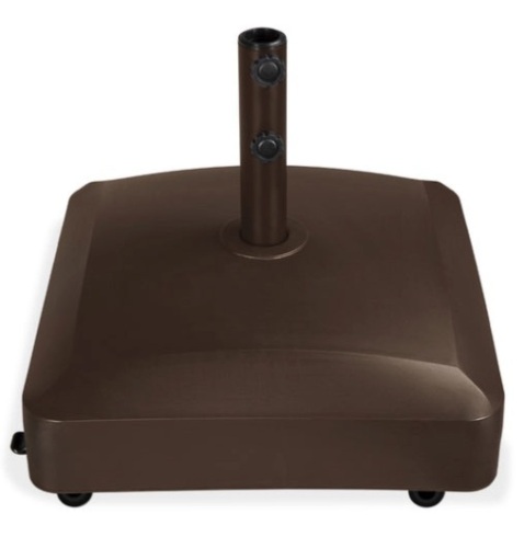 Fillable Mobile Umbrella Base Stand w/ 4 Wheels, 2 Locks, 137lb Capacity, Bronze - Lot 143