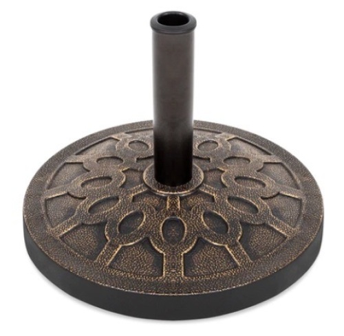 18in Round Patio Umbrella Base Stand w/ Rustic Finish - Lot 200