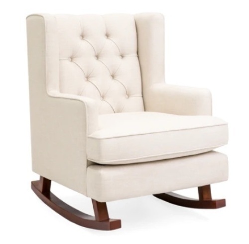 Tufted Upholstered Wingback Rocking Chair - Lot 208