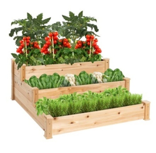 3-Tier Raised Fir Wood Garden Bed Planter - Lot 214