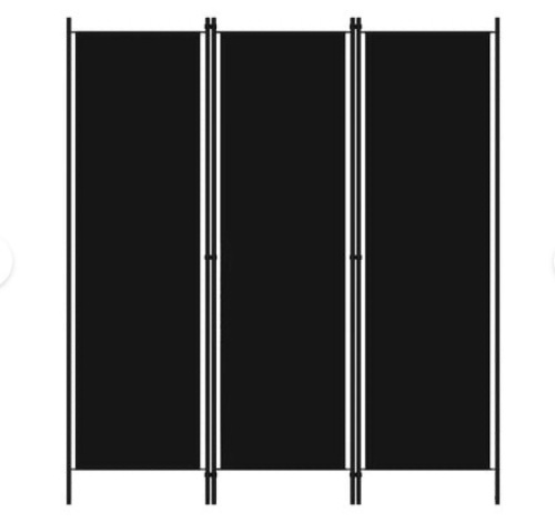 vidaXL 3-Panel Room Divider Black 59.1"x70.9" - Lot 215
