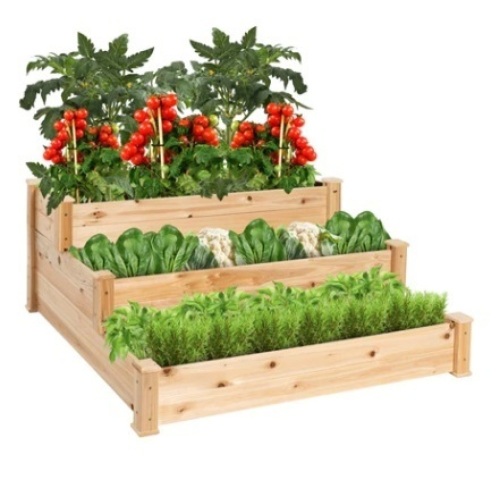 3-Tier Raised Fir Wood Garden Bed Planter - Lot 222