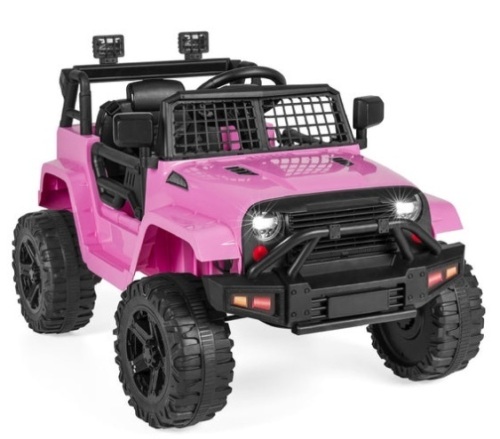 12V Kids Ride-On Truck Car w/ Parent Remote Control, Spring Suspension, Pink - Lot 322