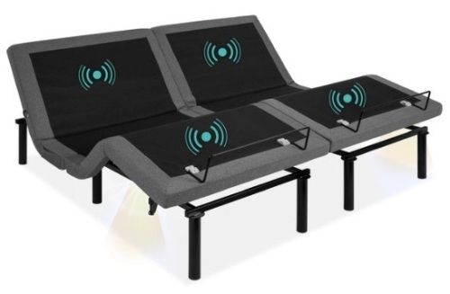 Adjustable Bed Base with Massage, Remote, USB Ports, Split King - Lot 323
