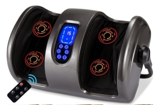 Reflexology Shiatsu Foot Massager w/ High-Intensity Rollers, Remote Control, Gray - Lot 347