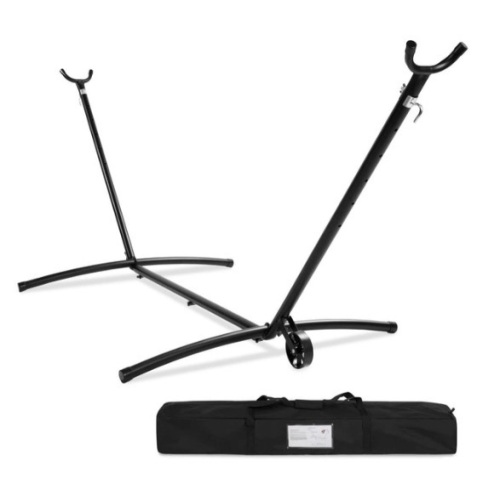 Portable Heavy-Duty Steel Hammock Stand w/ Built-In Wheel, Case - 9ft - Lot 354