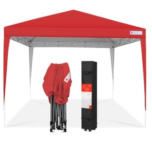 Outdoor Portable Pop Up Canopy Tent w/ Carrying Case, 10x10ft, Red - Lot 358